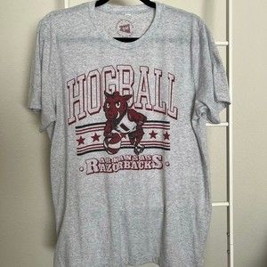 Arkansas Razorbacks Hogball Basketball T-shirt; Natural Threads Size M